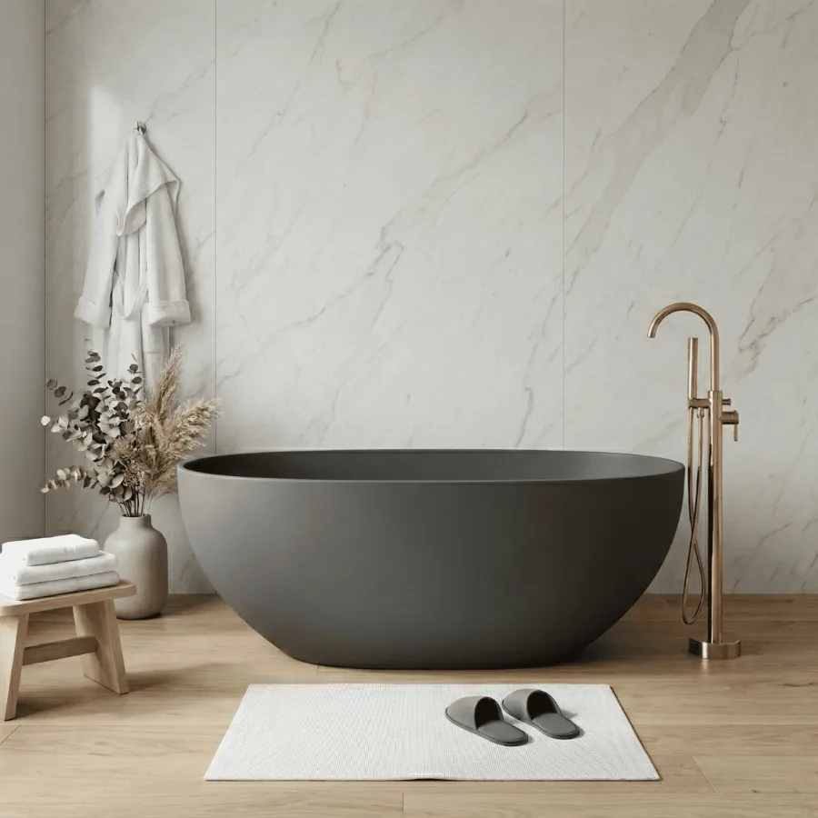 Banheira Campeche Deep Blue: Elegância e Conforto para Dois em Seu Santuário Pessoal