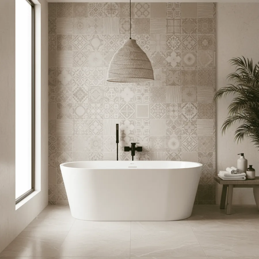 Banheira Immersi Gamboa 3 Glossy White para 2 pessoas com cascata e iluminação LED frontal