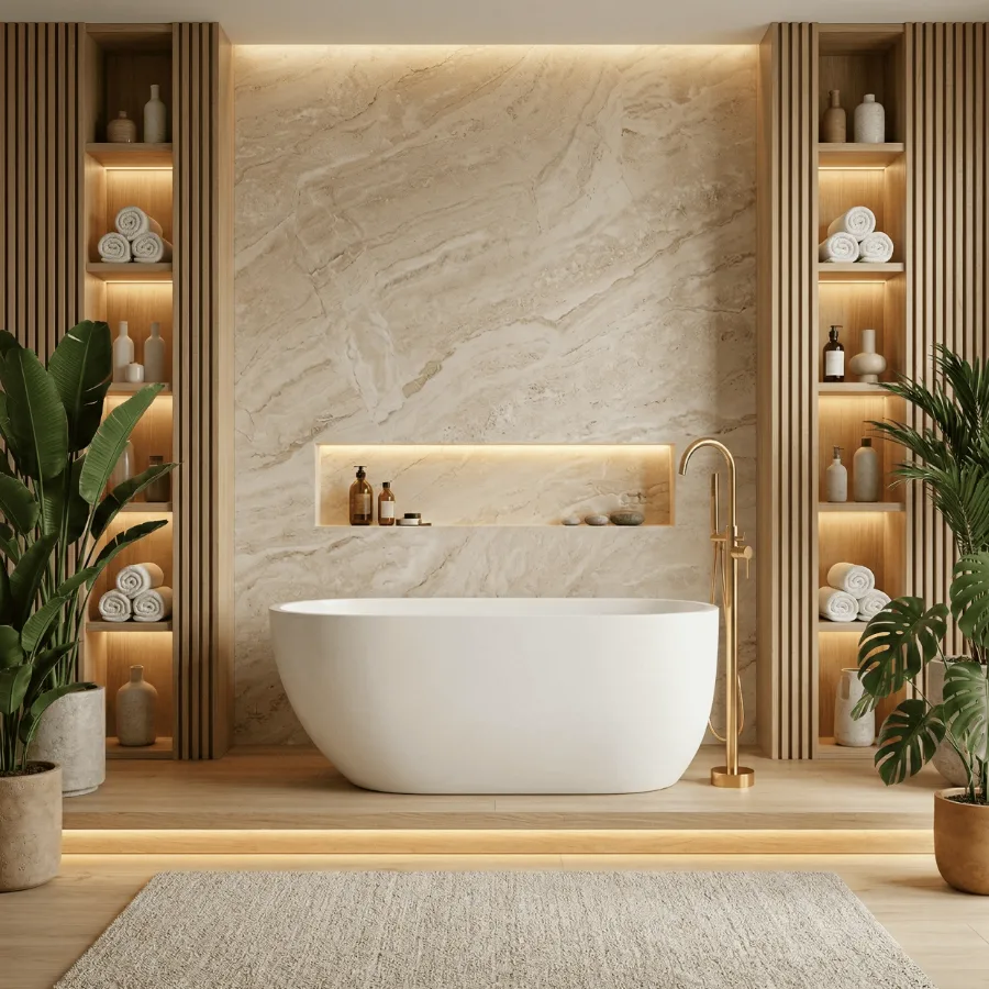 Banheira Immersi Maragogi Matt White com design moderno em superfície lisa vista frontal