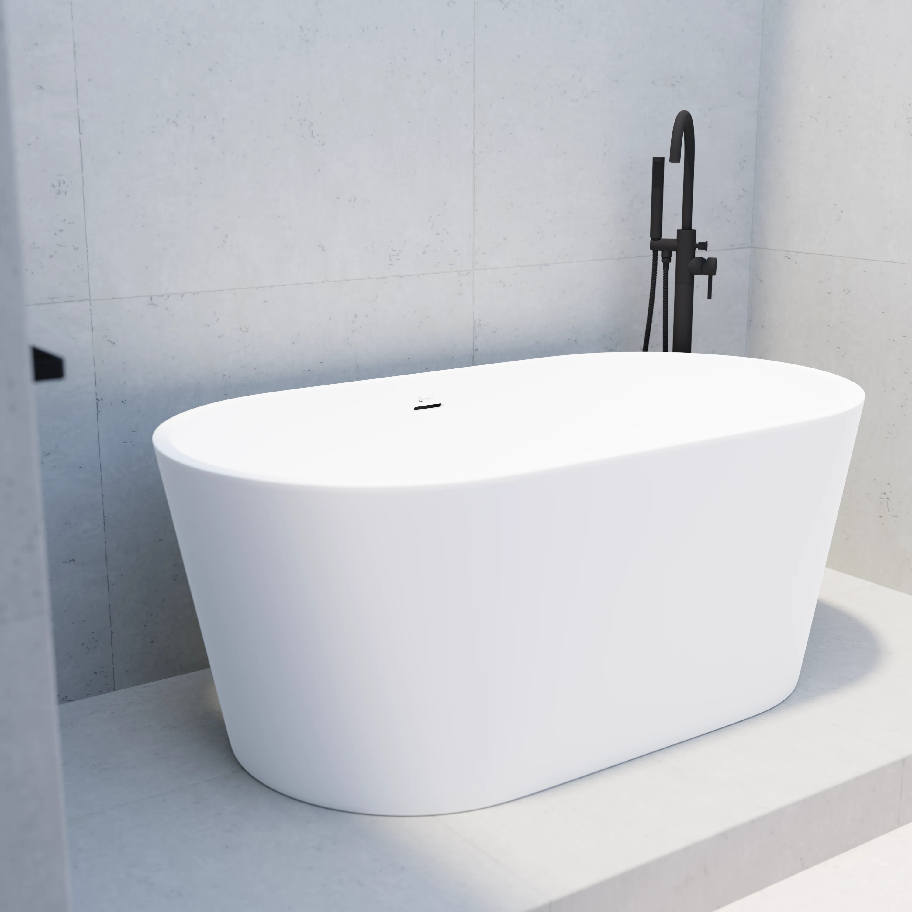 Monocomando de piso Immersi Amazon para banheira em acabamento Matt Black com 29cm de comprimento vista frontal