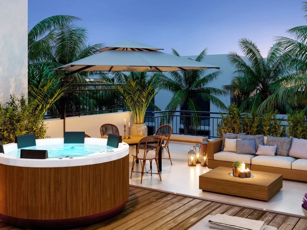 SPA Axell Pallas 200 para 7 pessoas com 56 jatos e 870L vista frontal