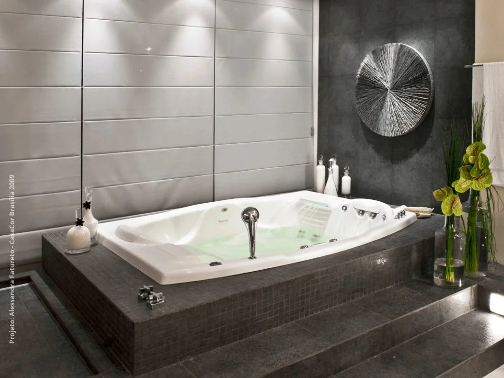 Banheira de hidromassagem Axell Evian para 2 pessoas com 15 jatos vista frontal completa