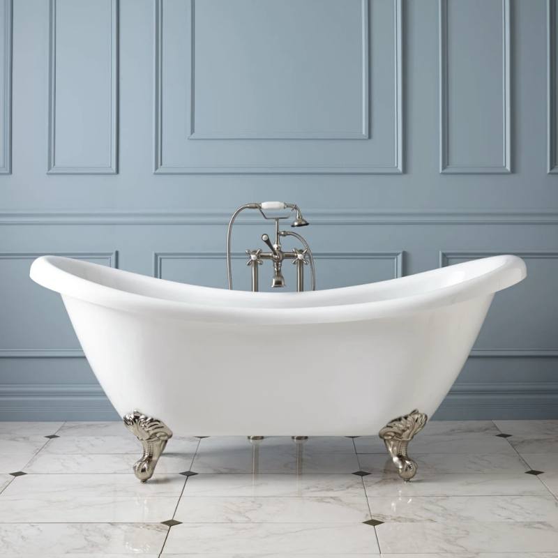 Banheira Immersi Antigua freestanding clássica para 2 pessoas com 175cm de comprimento vista frontal