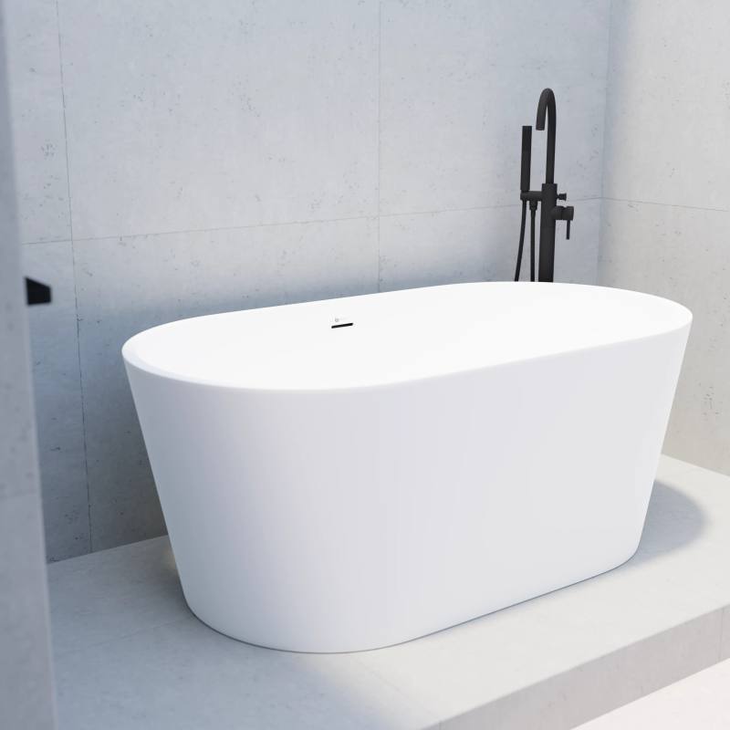 Monocomando de piso Immersi Amazon para banheira em acabamento Matt Black com 29cm de comprimento vista frontal