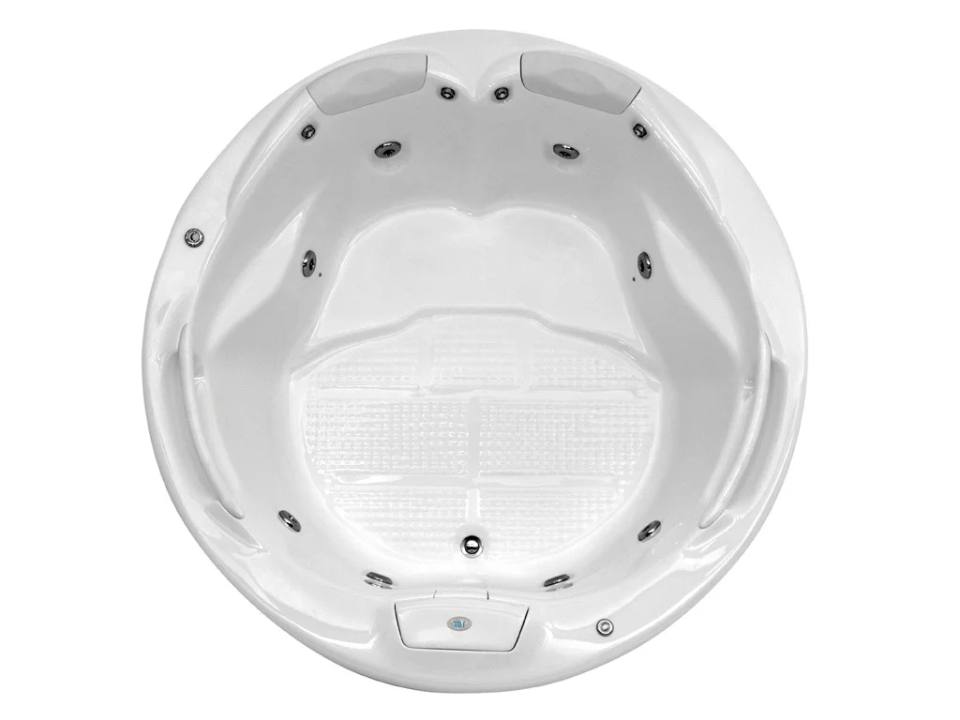 Banheira Axell Lac Leman oval para 2 pessoas com 18 jatos e acabamento em gel coat branco