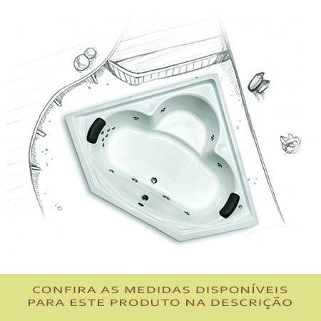 Banheira de canto Brescia Mondialle de hidromassagem para 2 pessoas